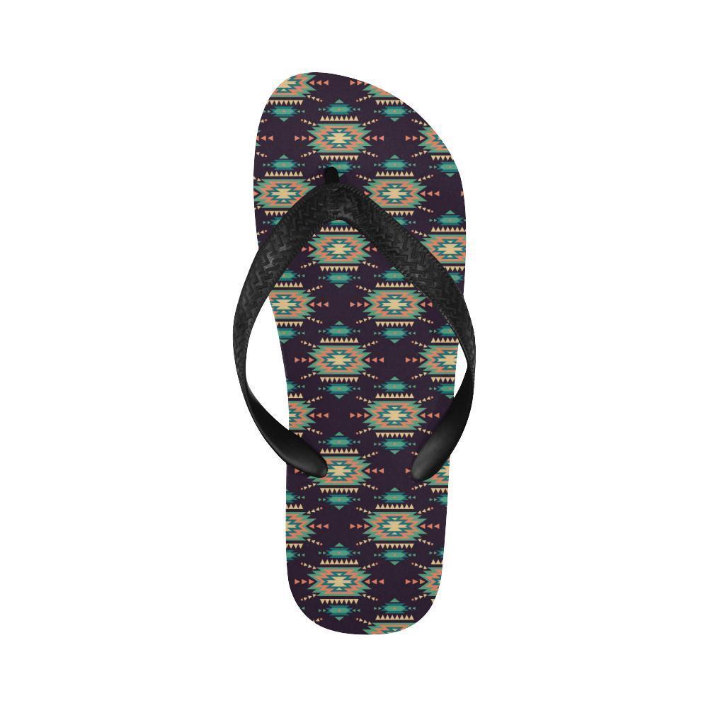 Navajo Geometric Style Print Pattern Flip Flops-JTAMIGO.COM