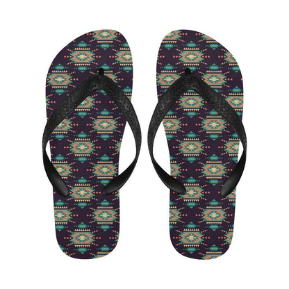 Navajo Geometric Style Print Pattern Flip Flops-JTAMIGO.COM