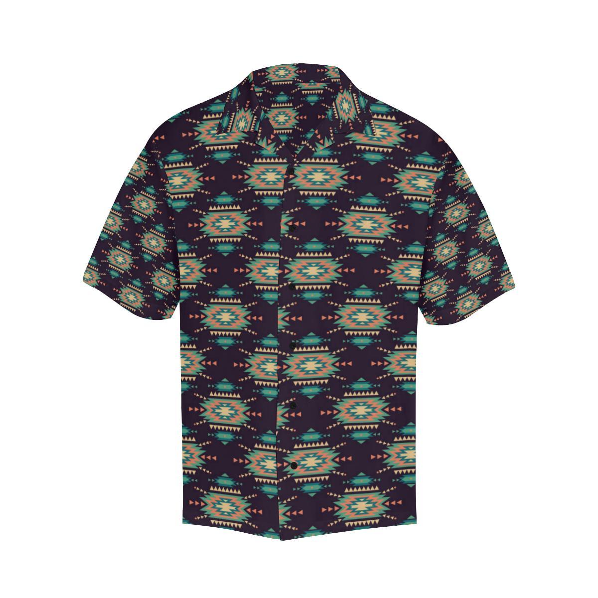 Navajo Geometric Style Print Pattern Men Aloha Hawaiian Shirt