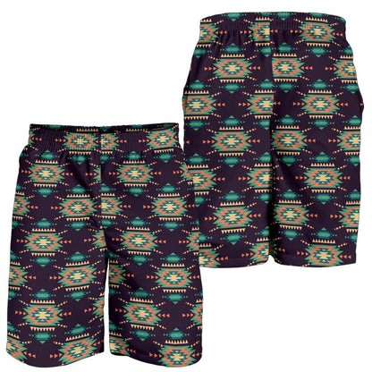 Navajo Geometric Style Print Pattern Mens Shorts-JTAMIGO.COM