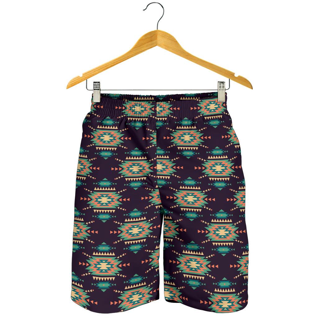 Navajo Geometric Style Print Pattern Mens Shorts-JTAMIGO.COM