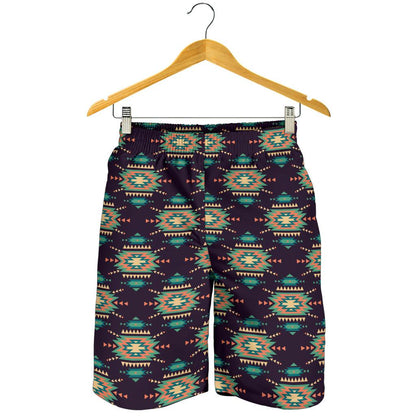 Navajo Geometric Style Print Pattern Mens Shorts-JTAMIGO.COM
