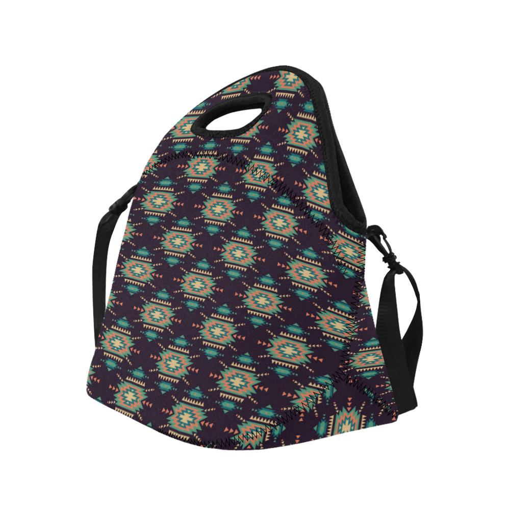 Navajo Geometric Style Print Pattern Neoprene Lunch Bag (Model 1669)(Large)-JTAMIGO.COM