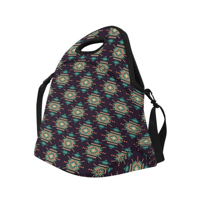 Navajo Geometric Style Print Pattern Neoprene Lunch Bag (Model 1669)(Large)-JTAMIGO.COM