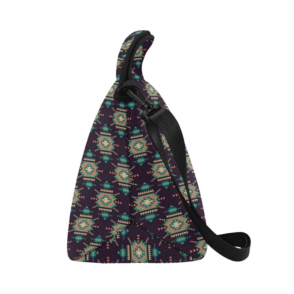 Navajo Geometric Style Print Pattern Neoprene Lunch Bag (Model 1669)(Large)-JTAMIGO.COM