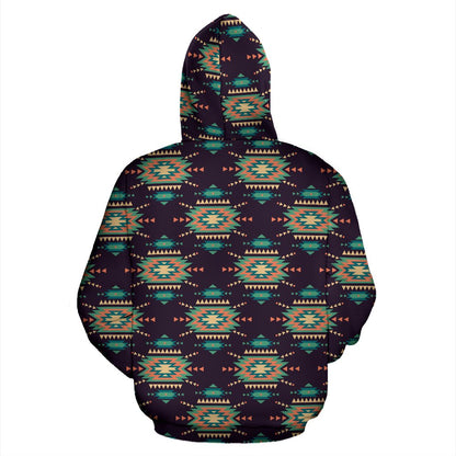 Navajo Geometric Style Print Pattern Pullover Hoodie