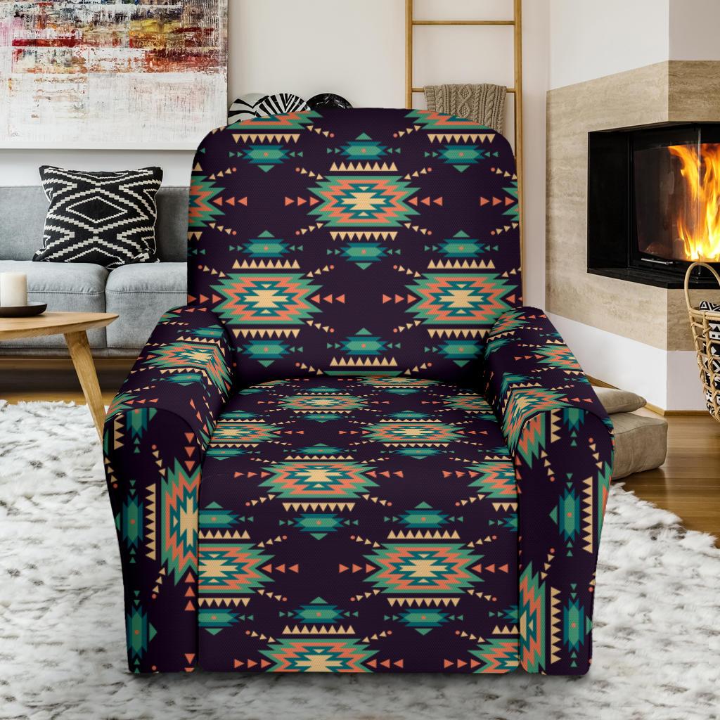 Navajo Geometric Style Print Pattern Single Sofa Slipcover -JTAMIGO.COM