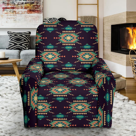 Navajo Geometric Style Print Pattern Single Sofa Slipcover -JTAMIGO.COM