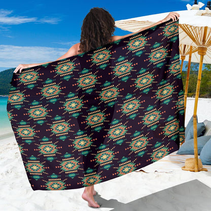 Navajo Geometric Style Print Pattern Sarong Pareo Wrap