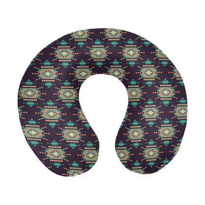 Navajo Geometric Style Print Pattern U-Shaped Travel Neck Pillow-JTAMIGO.COM