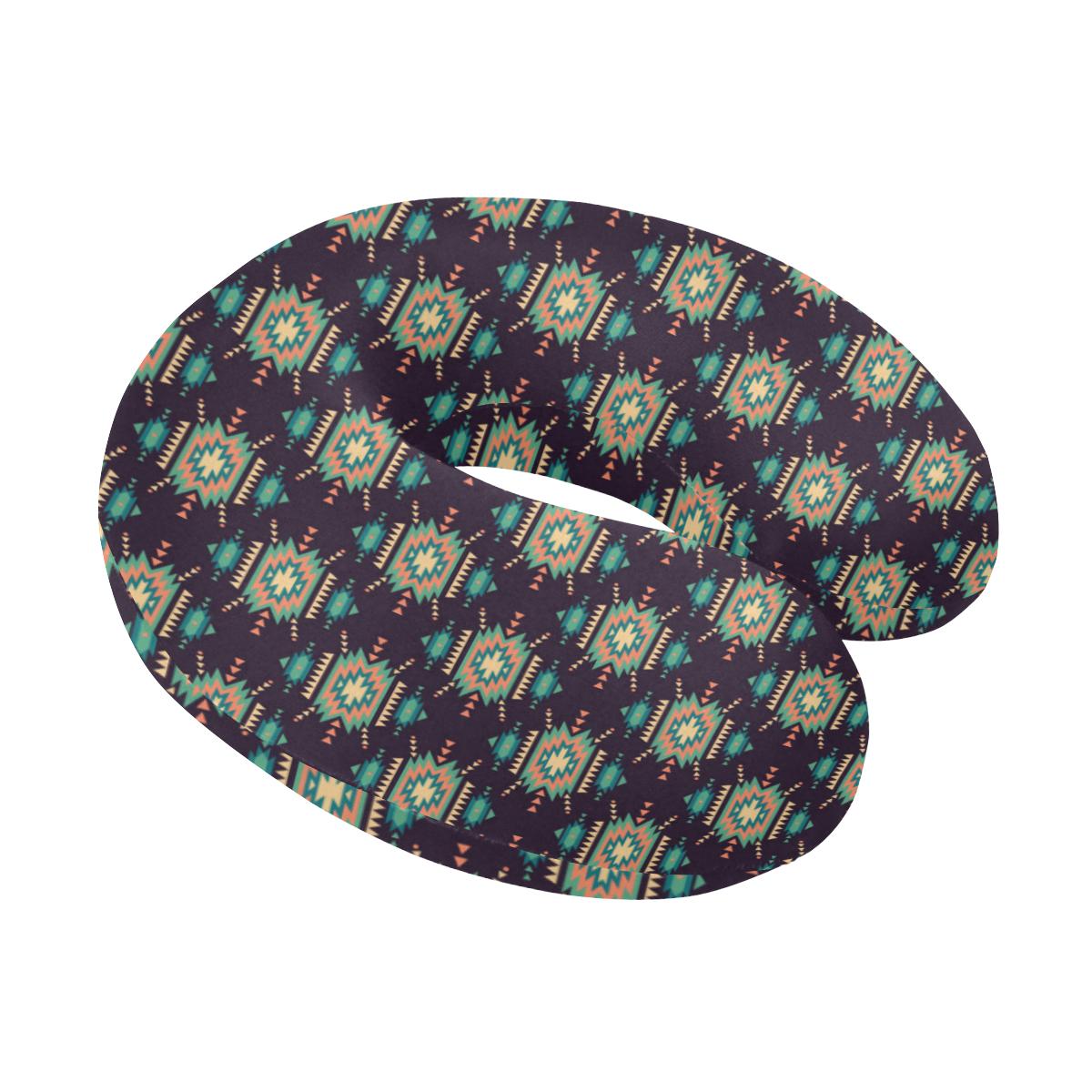 Navajo Geometric Style Print Pattern U-Shaped Travel Neck Pillow-JTAMIGO.COM