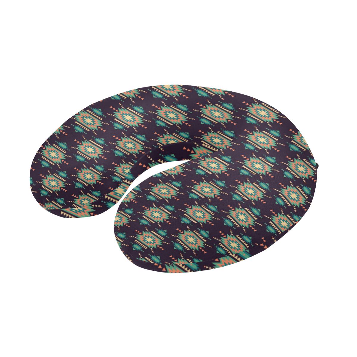 Navajo Geometric Style Print Pattern U-Shaped Travel Neck Pillow-JTAMIGO.COM