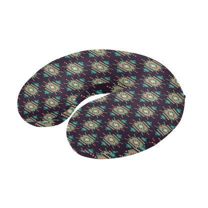 Navajo Geometric Style Print Pattern U-Shaped Travel Neck Pillow-JTAMIGO.COM