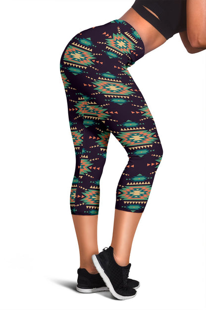 Navajo Geometric Style Print Pattern Women Capris