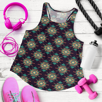 Navajo Geometric Style Print Pattern Women Racerback Tank Top