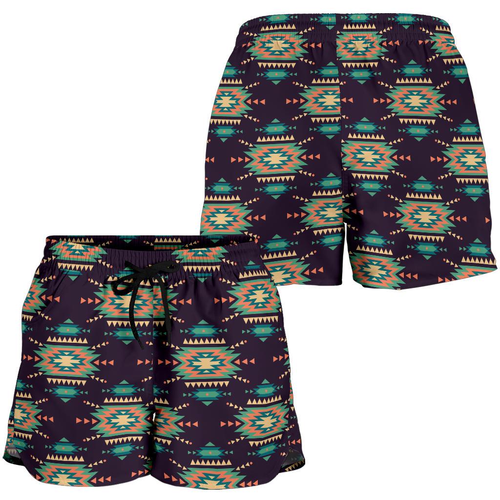 Navajo Geometric Style Print Pattern Women Shorts-JTAMIGO.COM