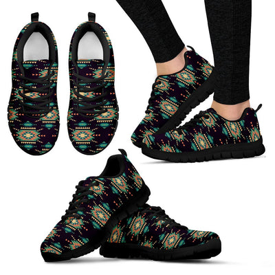 Navajo Geometric Style Print Pattern Women Sneakers Shoes