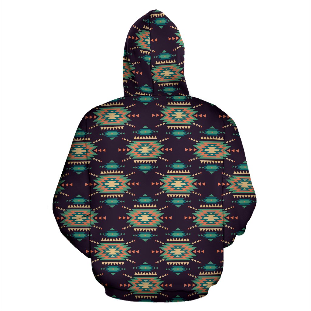 Navajo Geometric Style Print Pattern Zip Up Hoodie