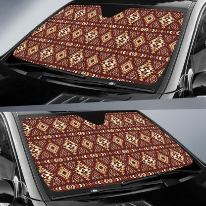 Navajo Native Color Print Pattern Car Sun Shade For Windshield