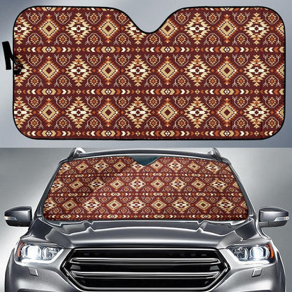 Navajo Native Color Print Pattern Car Sun Shade For Windshield