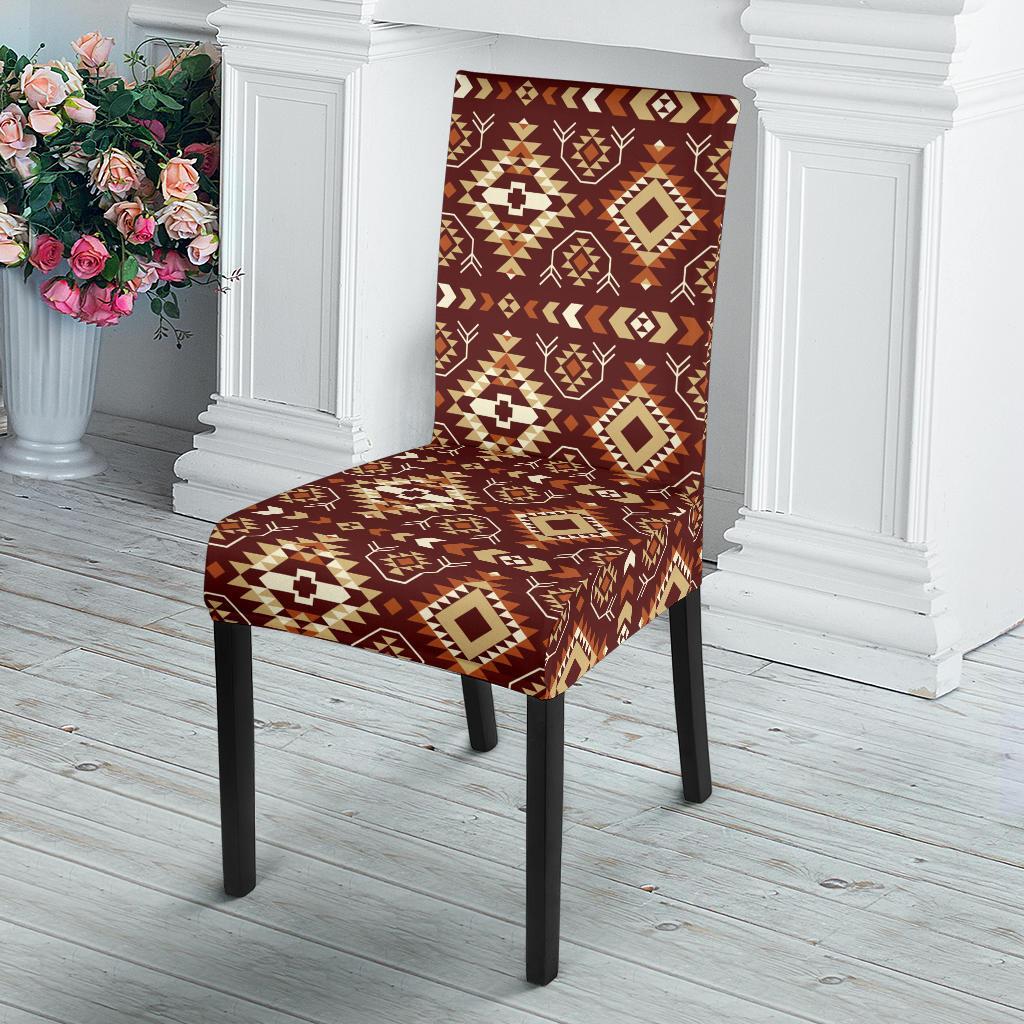 Navajo Native Color Print Pattern Dining Chair Slipcover-JTAMIGO.COM