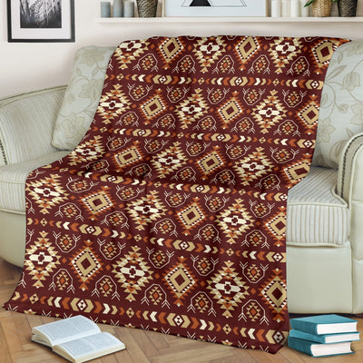 Navajo Native Color Print Pattern Fleece Blanket