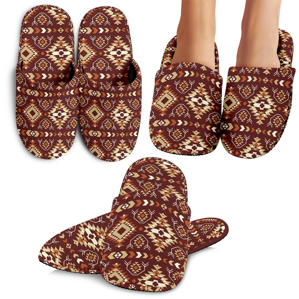 Navajo Native Color Print Pattern House Slippers