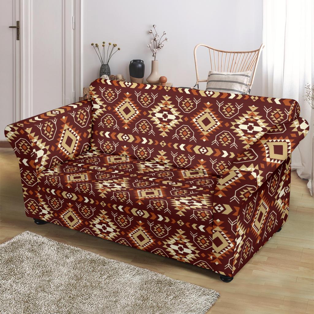 Navajo Native Color Print Pattern Loveseat Slipcover-JTAMIGO.COM