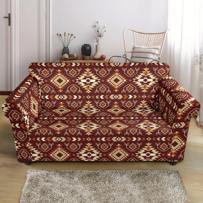 Navajo Native Color Print Pattern Loveseat Slipcover-JTAMIGO.COM