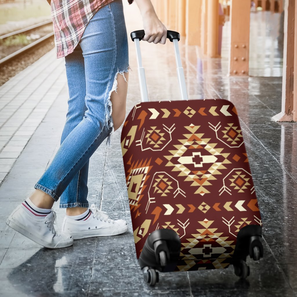 Navajo Native Color Print Pattern Luggage Cover Protector