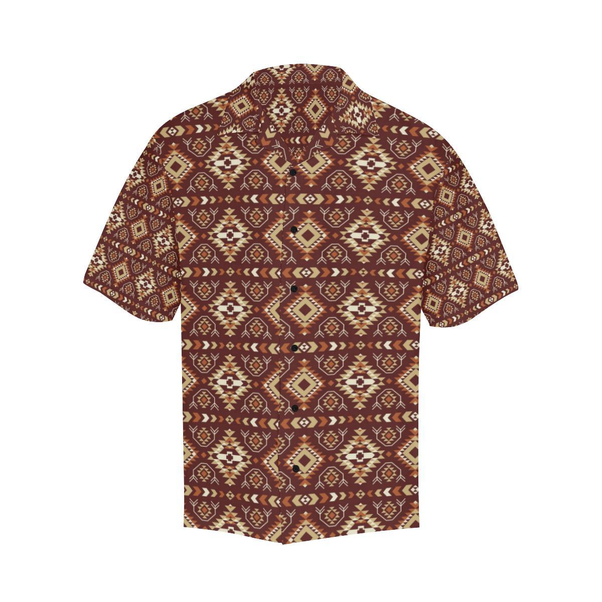 Navajo Native Color Print Pattern Men Aloha Hawaiian Shirt