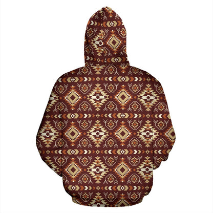 Navajo Native Color Print Pattern Pullover Hoodie