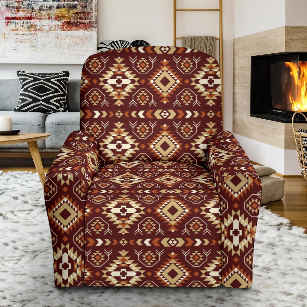 Navajo Native Color Print Pattern Single Sofa Slipcover -JTAMIGO.COM