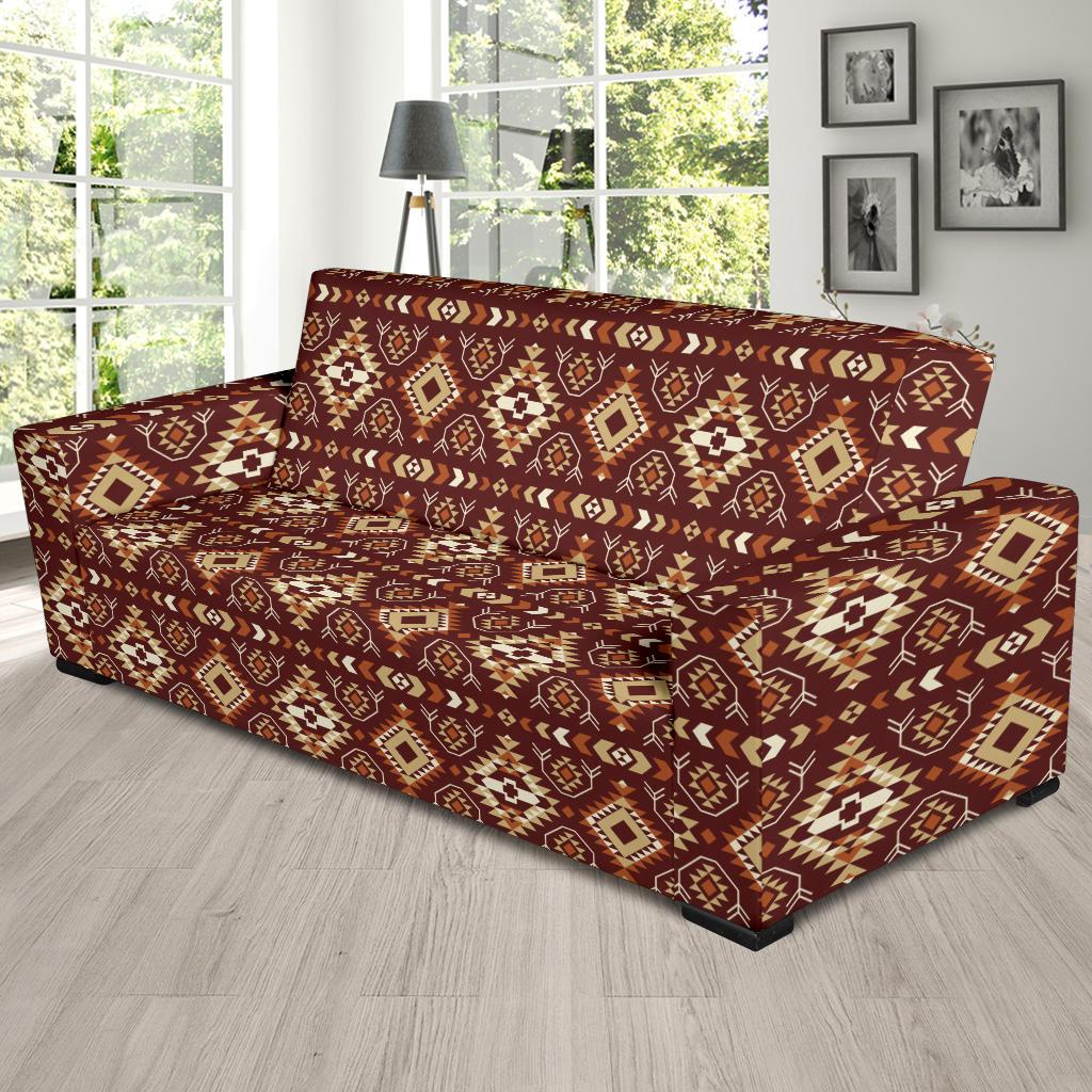 Navajo Native Color Print Pattern Sofa Slipcover-JTAMIGO.COM