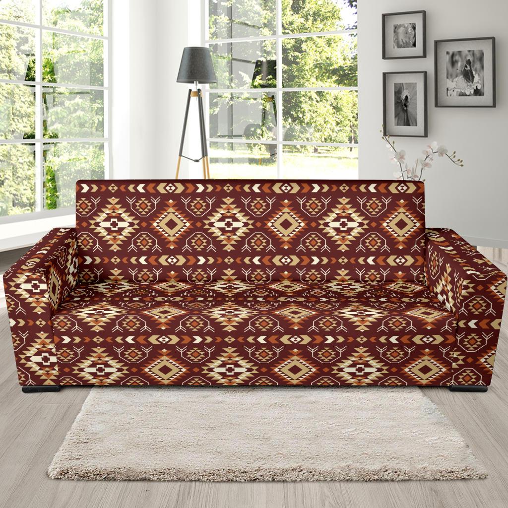 Navajo Native Color Print Pattern Sofa Slipcover-JTAMIGO.COM