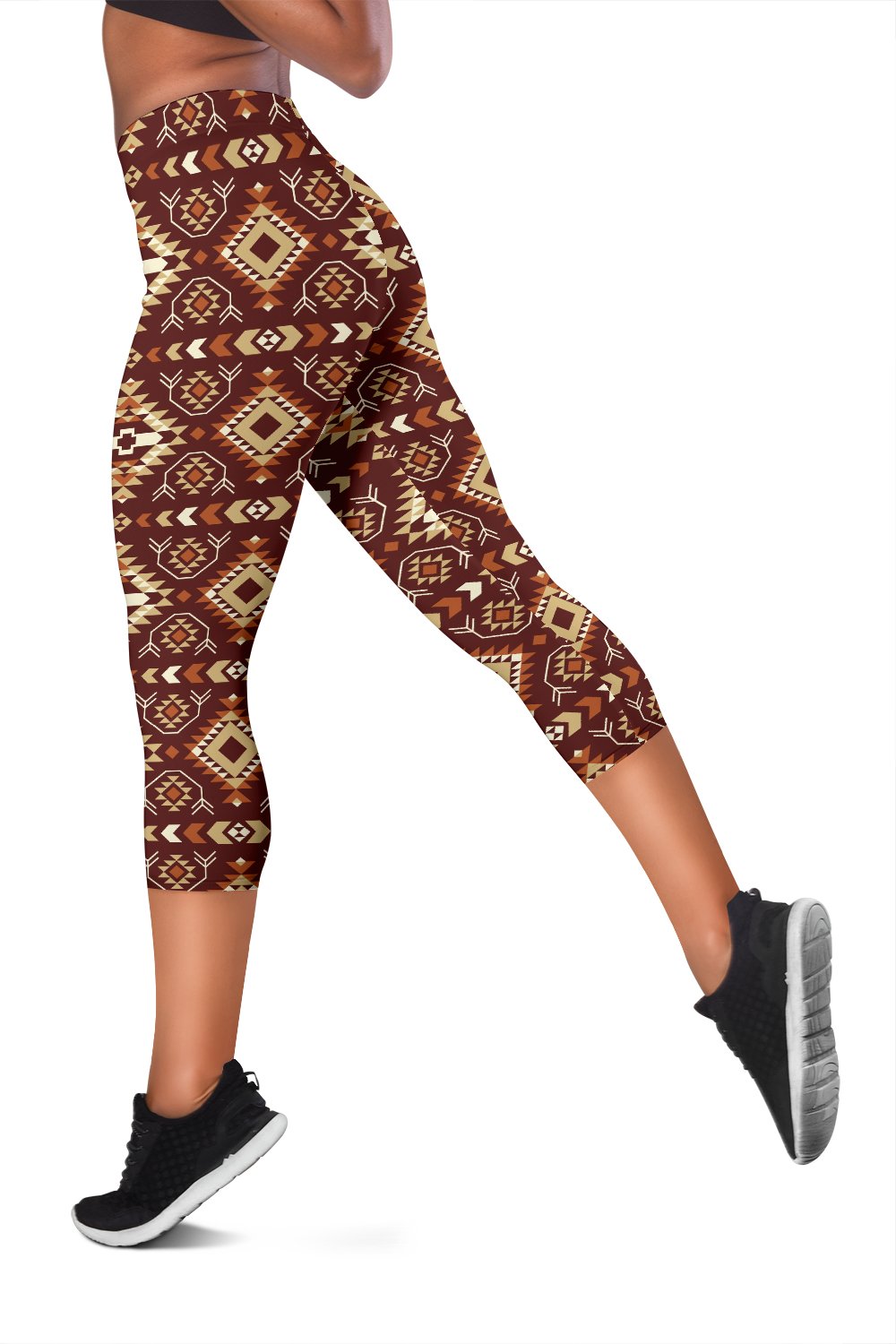 Navajo Native Color Print Pattern Women Capris