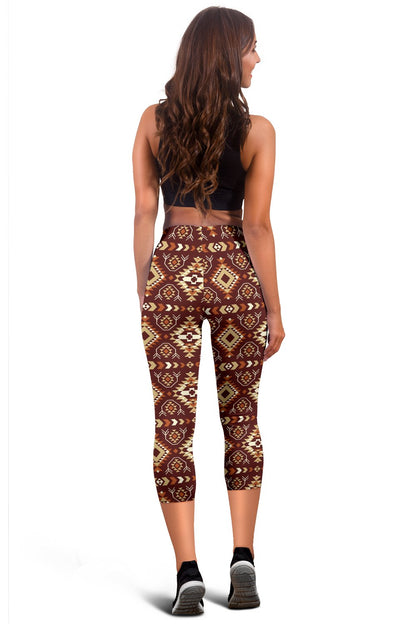 Navajo Native Color Print Pattern Women Capris