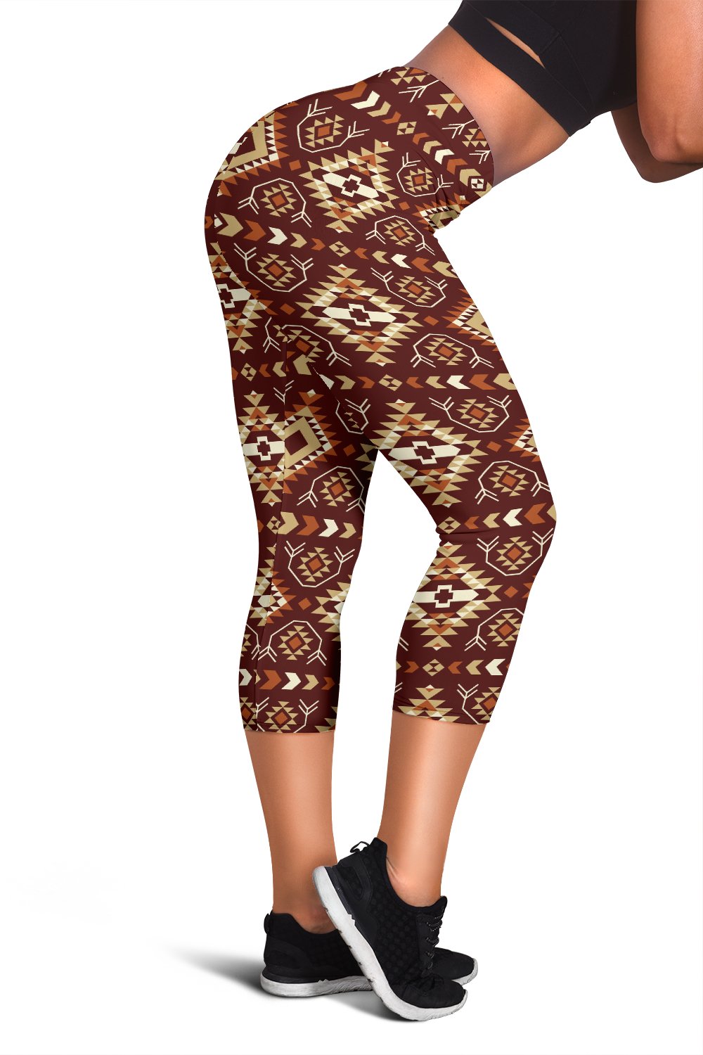 Navajo Native Color Print Pattern Women Capris