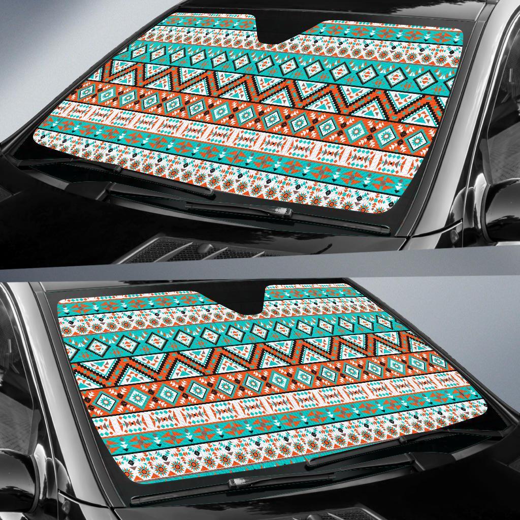 Navajo Style Print Pattern Car Sun Shade For Windshield