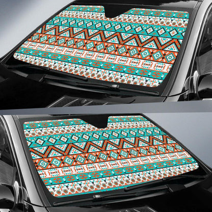 Navajo Style Print Pattern Car Sun Shade For Windshield