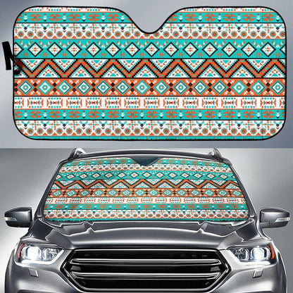 Navajo Style Print Pattern Car Sun Shade For Windshield