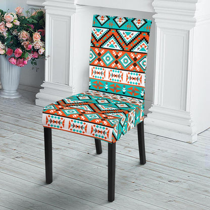 Navajo Style Print Pattern Dining Chair Slipcover-JTAMIGO.COM