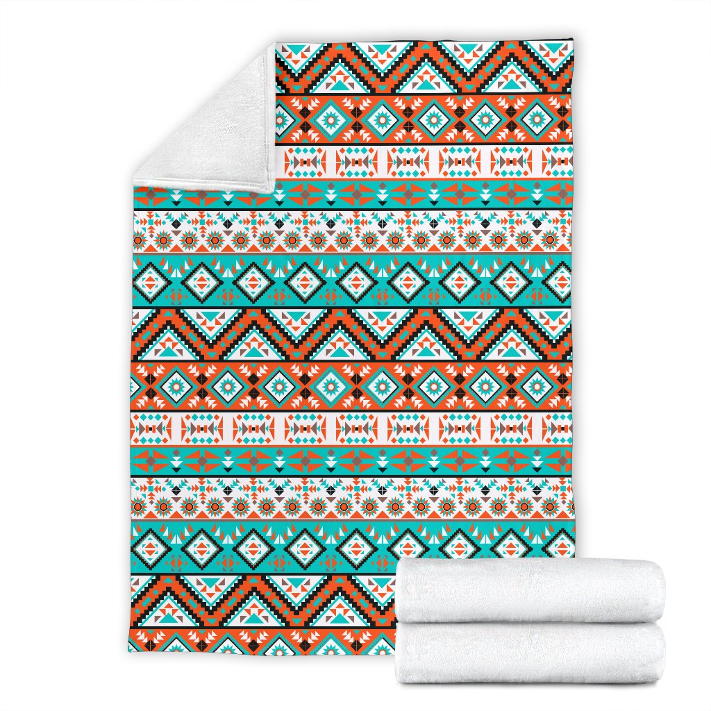 Navajo Style Print Pattern Fleece Blanket