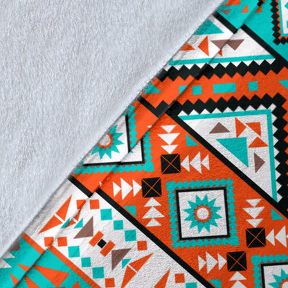 Navajo Style Print Pattern Fleece Blanket
