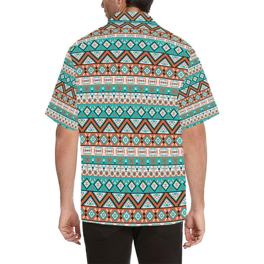 Navajo Style Print Pattern Men Aloha Hawaiian Shirt