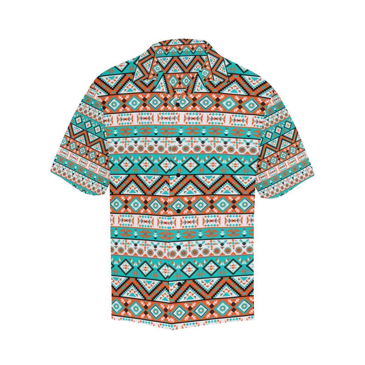 Navajo Style Print Pattern Men Aloha Hawaiian Shirt