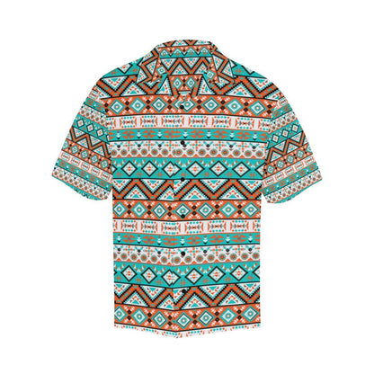 Navajo Style Print Pattern Men Aloha Hawaiian Shirt