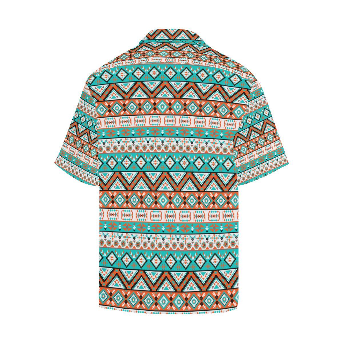 Navajo Style Print Pattern Men Aloha Hawaiian Shirt