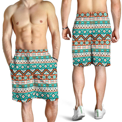 Navajo Style Print Pattern Mens Shorts-JTAMIGO.COM