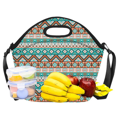 Navajo Style Print Pattern Neoprene Lunch Bag (Model 1669)(Large)-JTAMIGO.COM